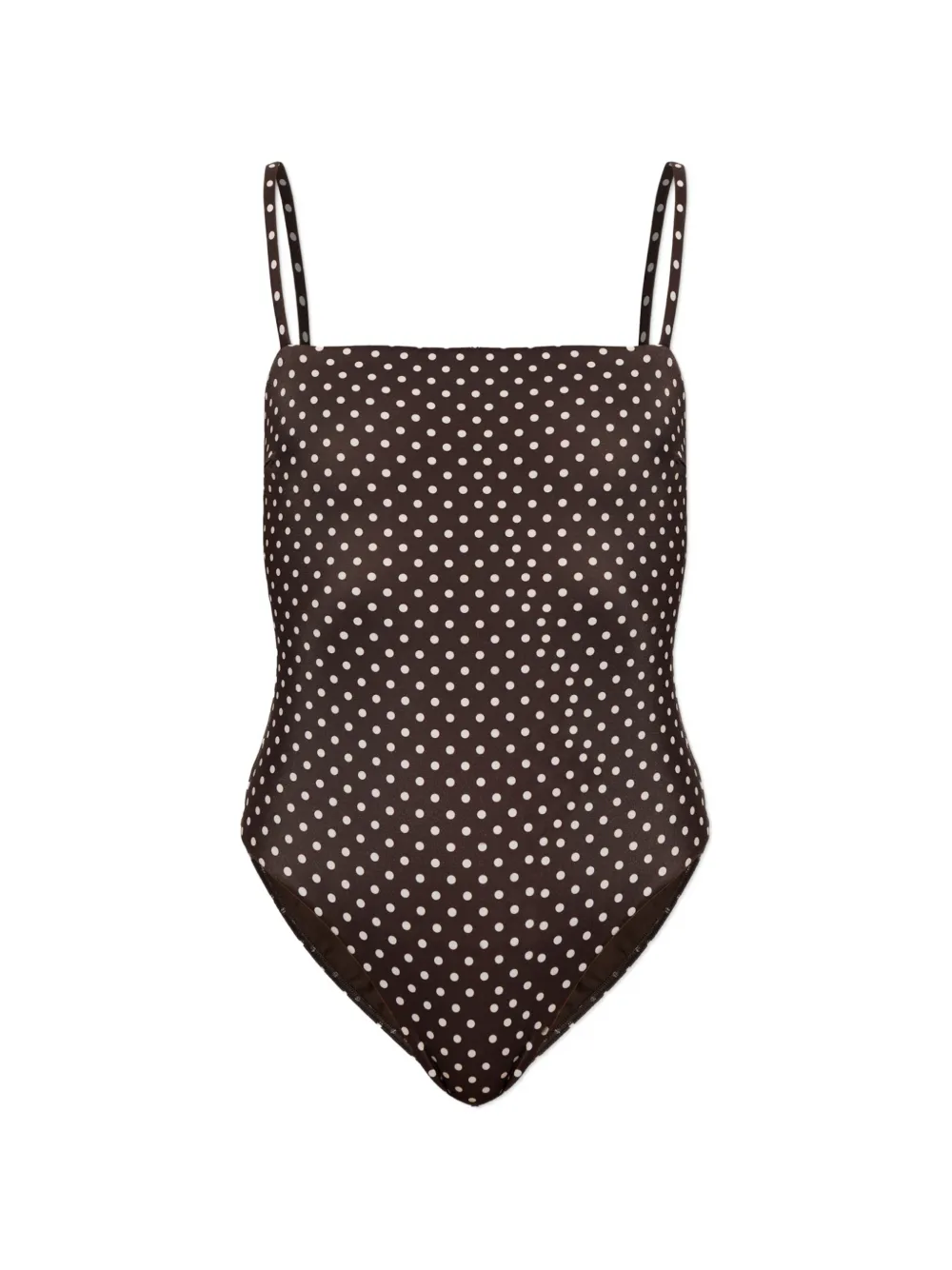 Matteau polka-dot square-neck swimsuit - Braun