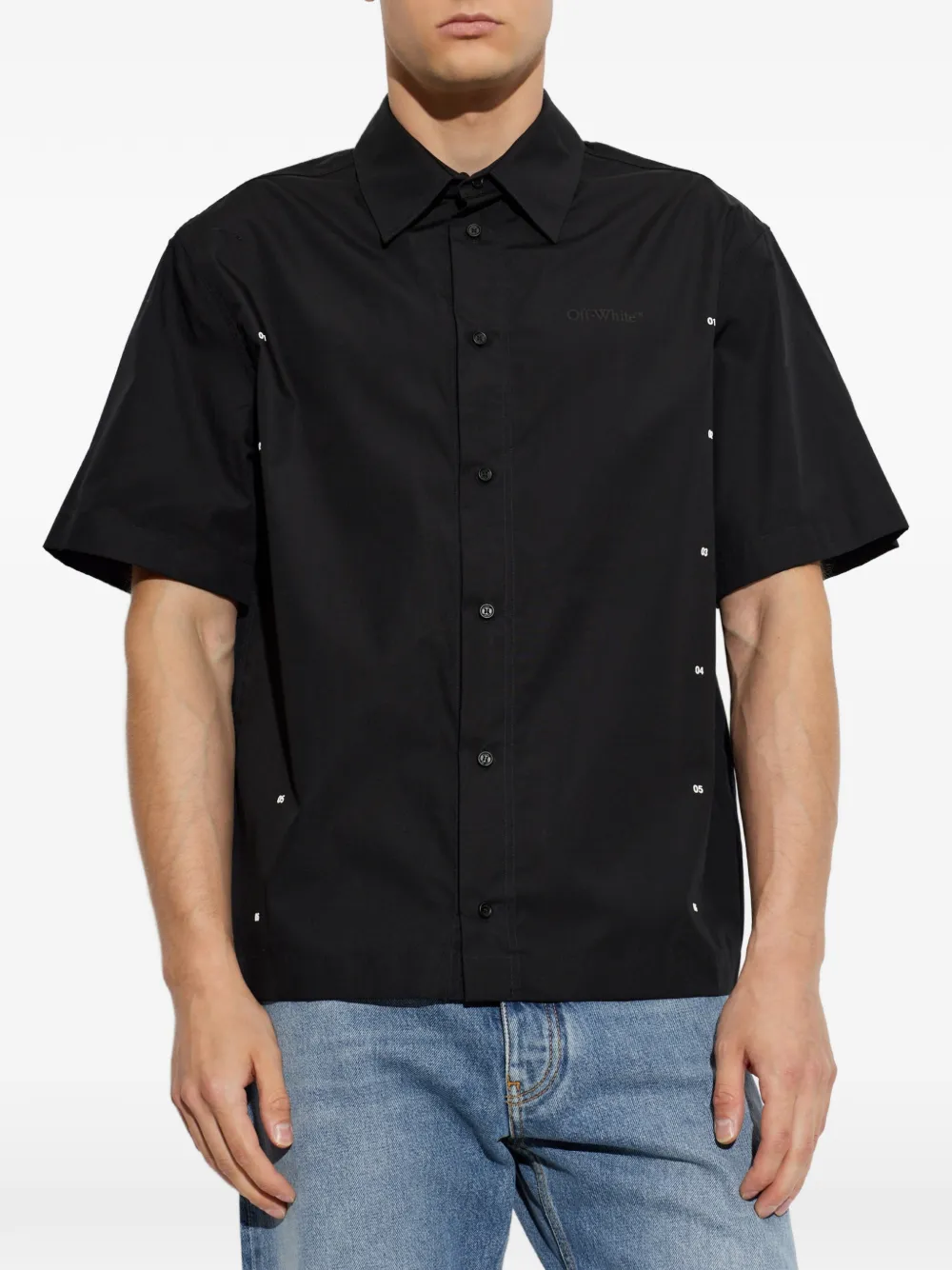 Off-White Overhemd met korte mouwen Zwart