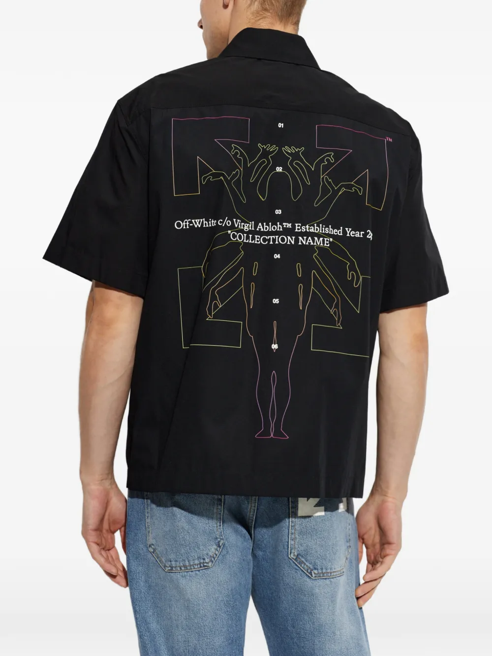 Off-White Overhemd met korte mouwen Zwart