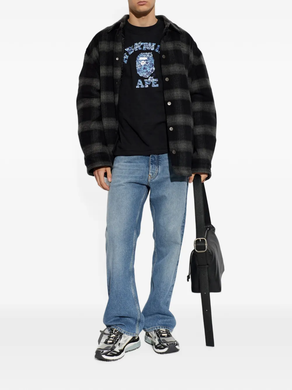 A BATHING APE Katoenen T-shirt met logoprint Zwart