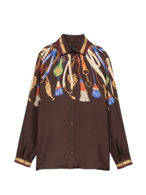ETRO tassel-print silk shirt