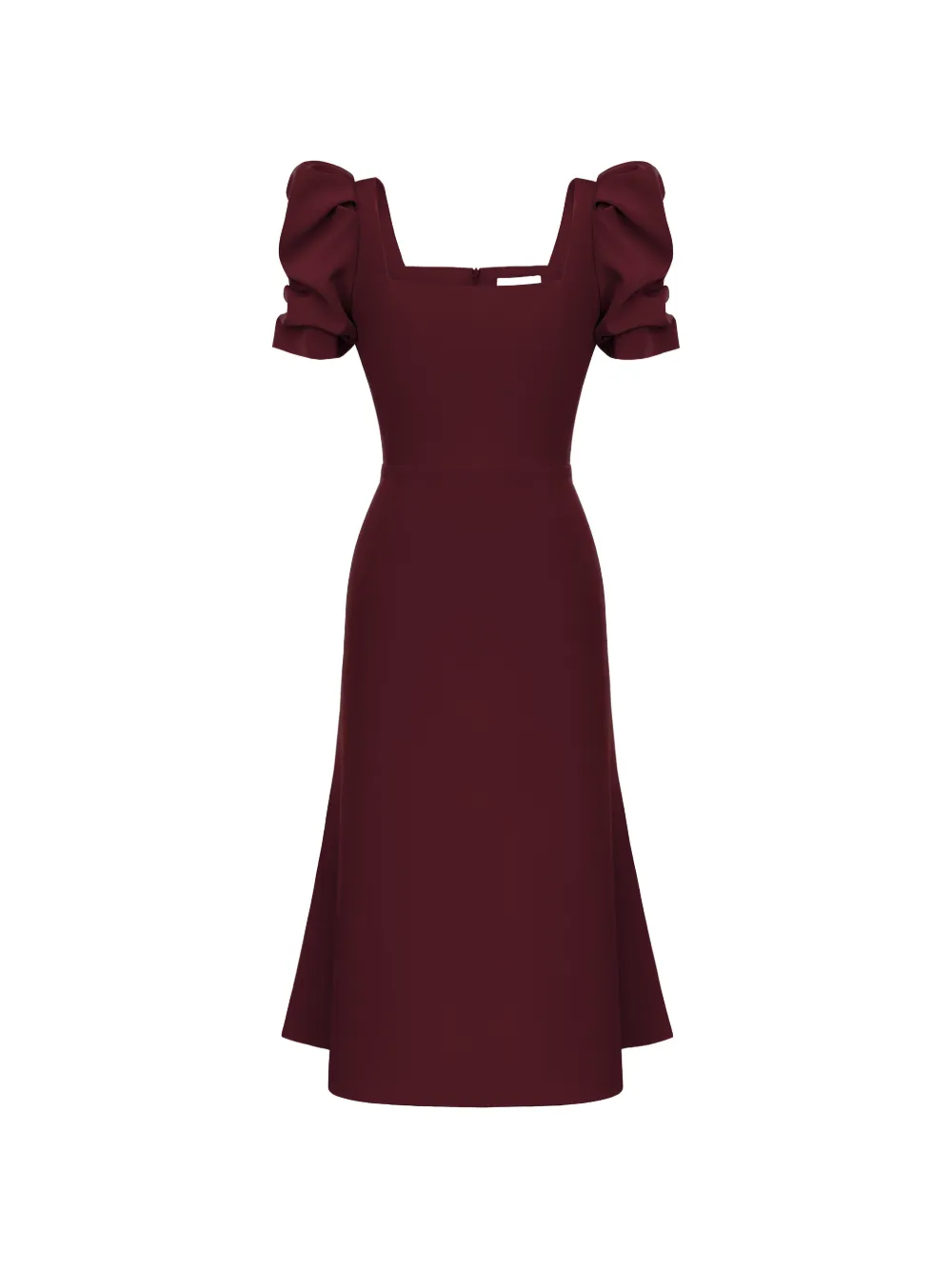 POST MERIDIEM godet-silhouette square-neck midi dress