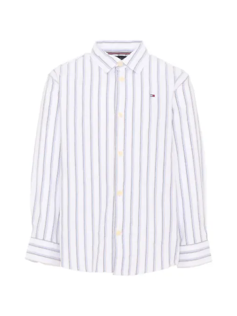 Tommy Hilfiger Junior Festive vertical-stripe long-sleeve Oxford shirt