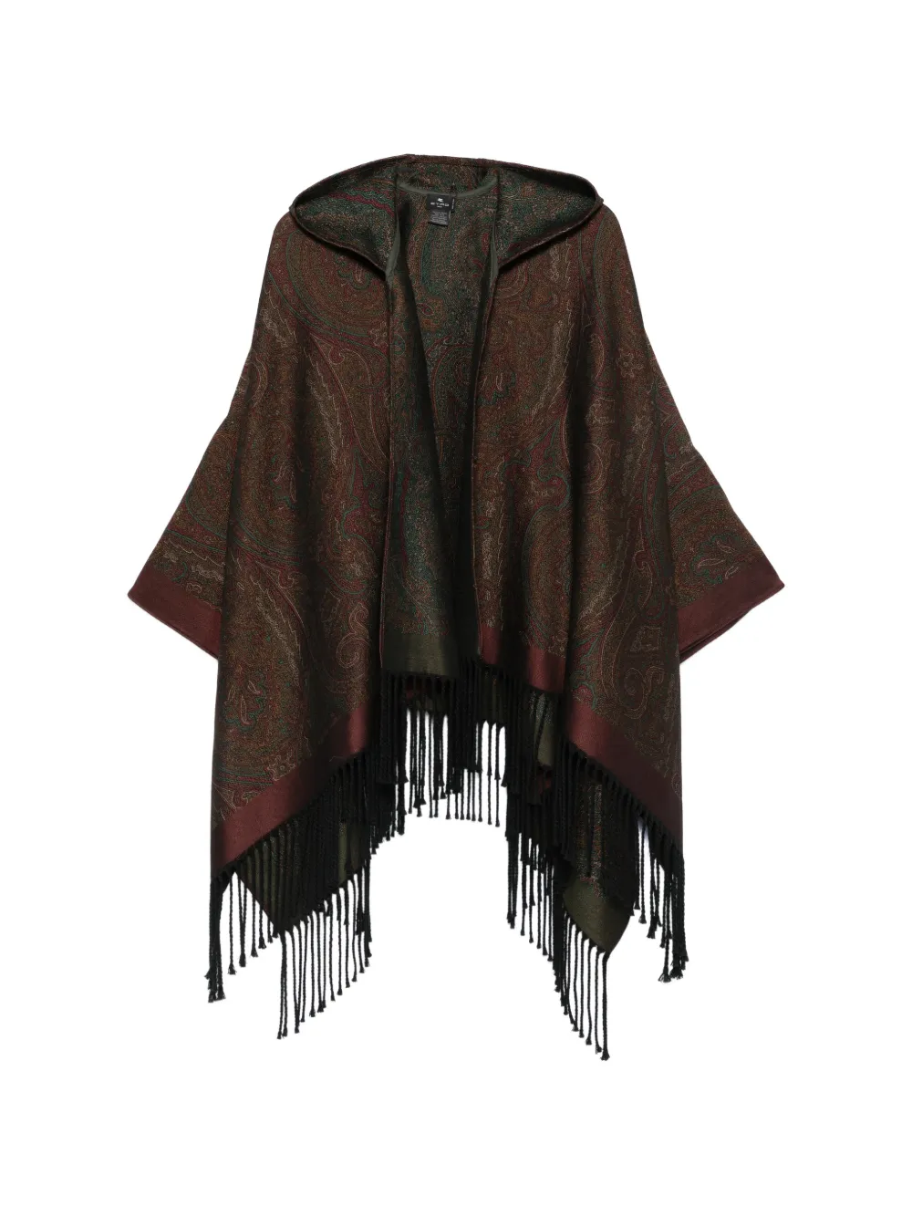 ETRO paisley-print hooded poncho Bruin