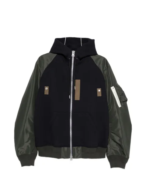 sacai panelled zip-fastening jacket