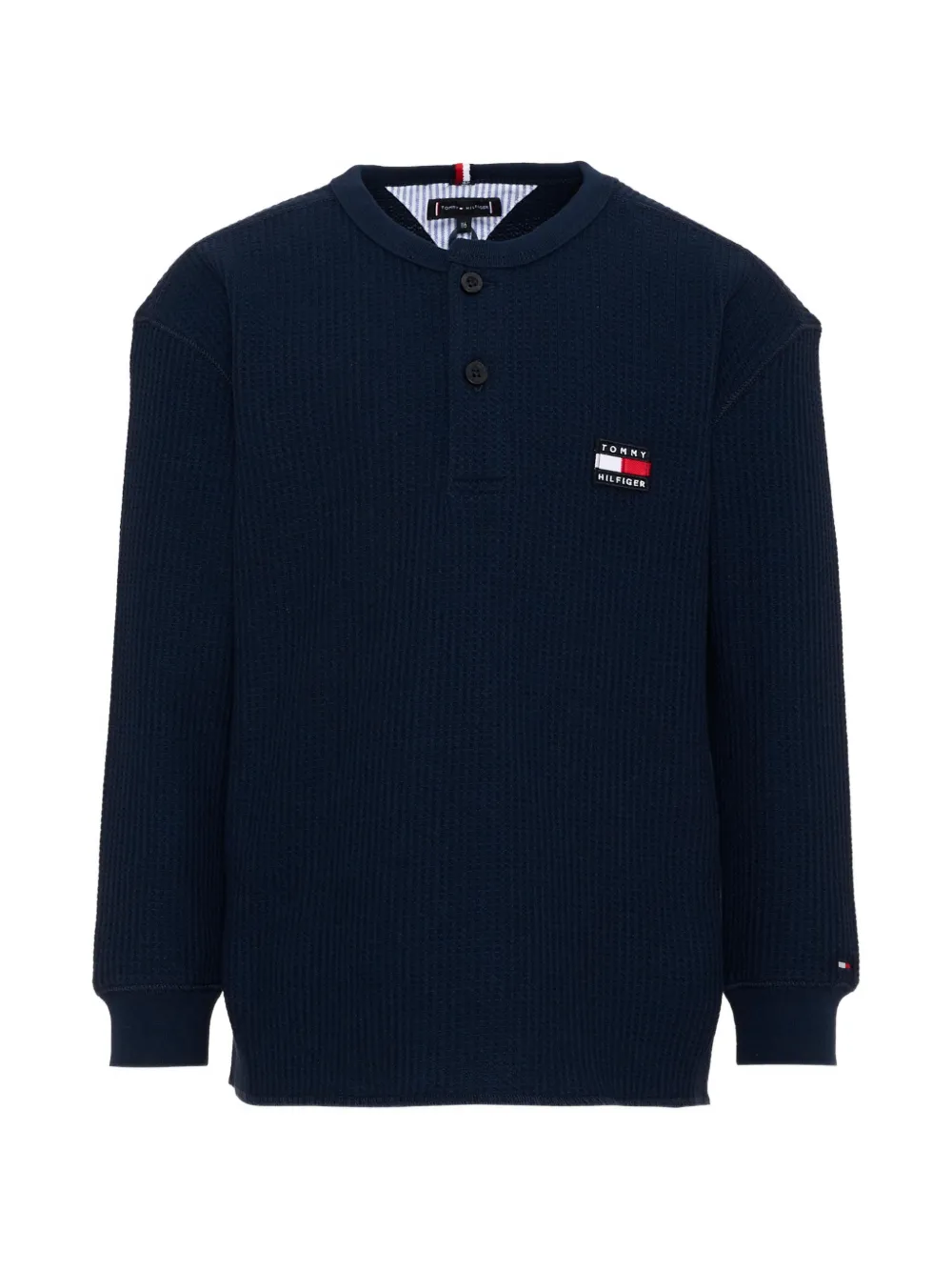 Tommy Hilfiger Junior Heritage waffle-knit long-sleeve T-shirt - Blu