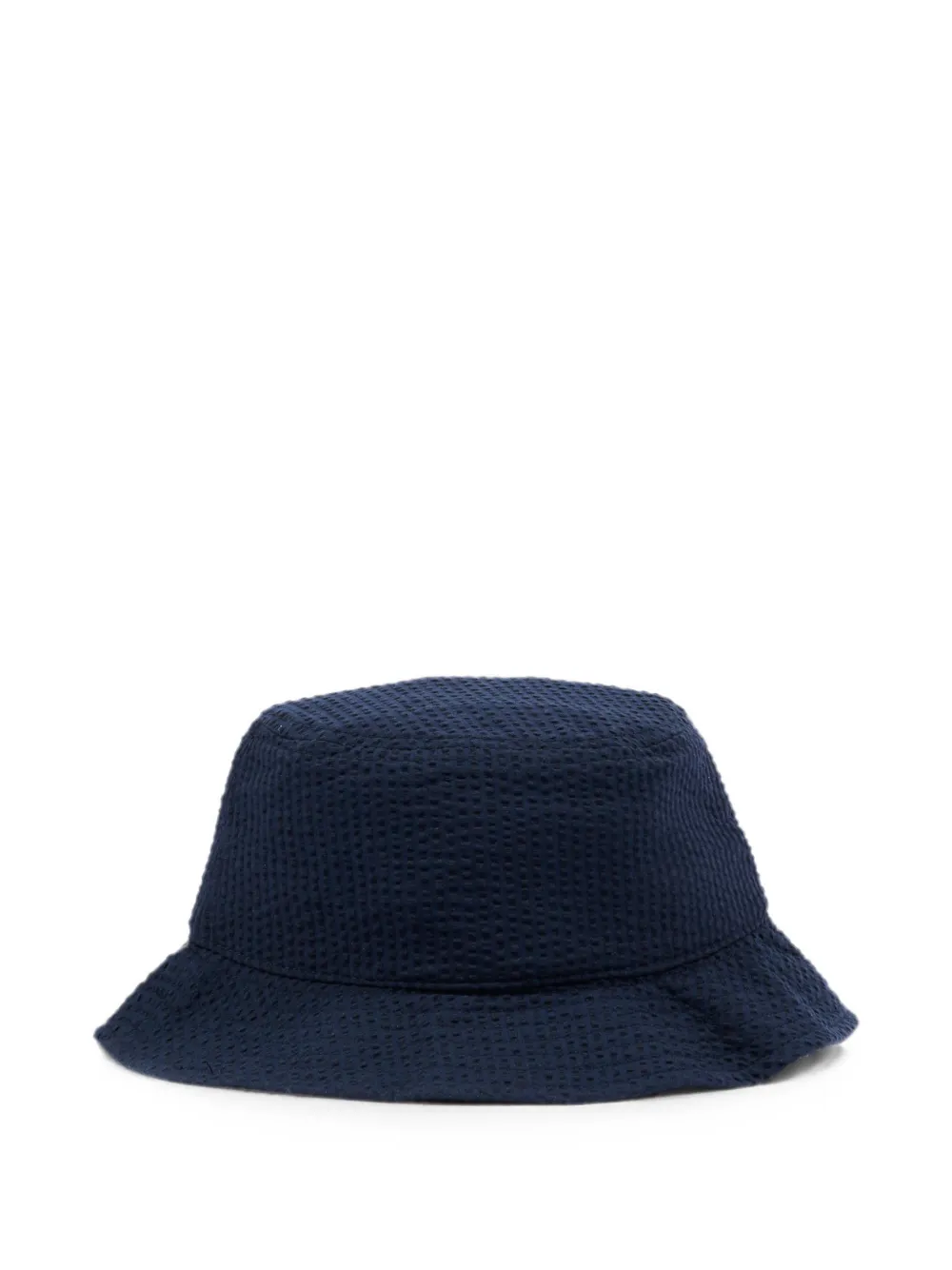 Tommy Hilfiger Junior Seersucker vissershoed met logopatch Blauw