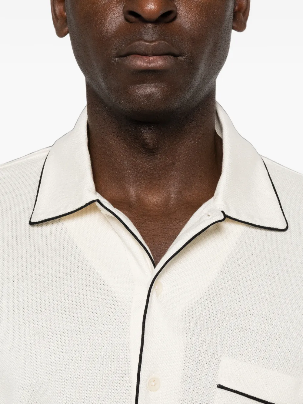 TOM FORD Poloshirt met lange mouwen en afwerking Beige