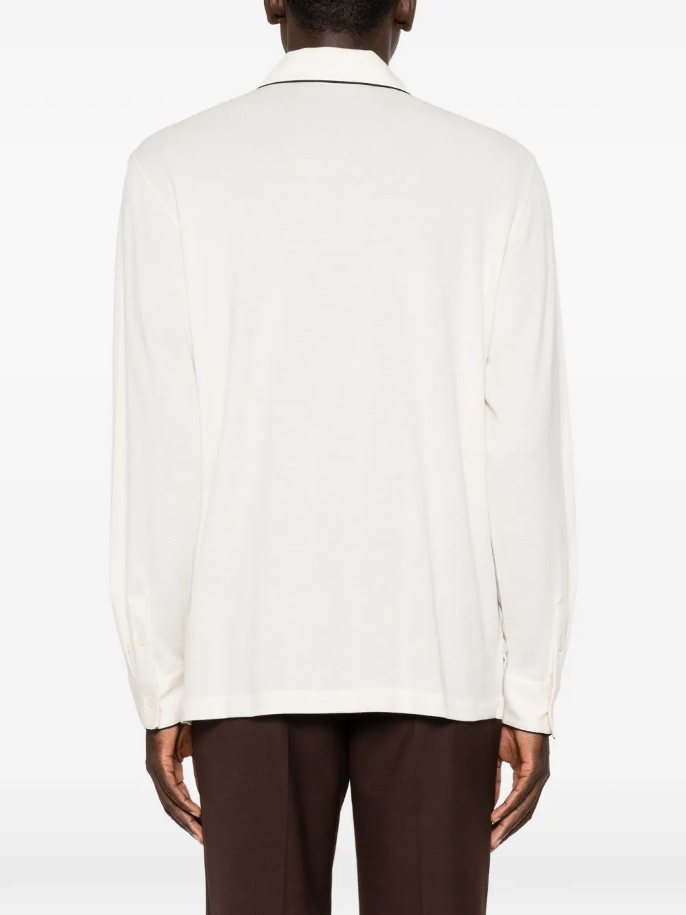 TOM FORD Poloshirt met lange mouwen en afwerking Beige