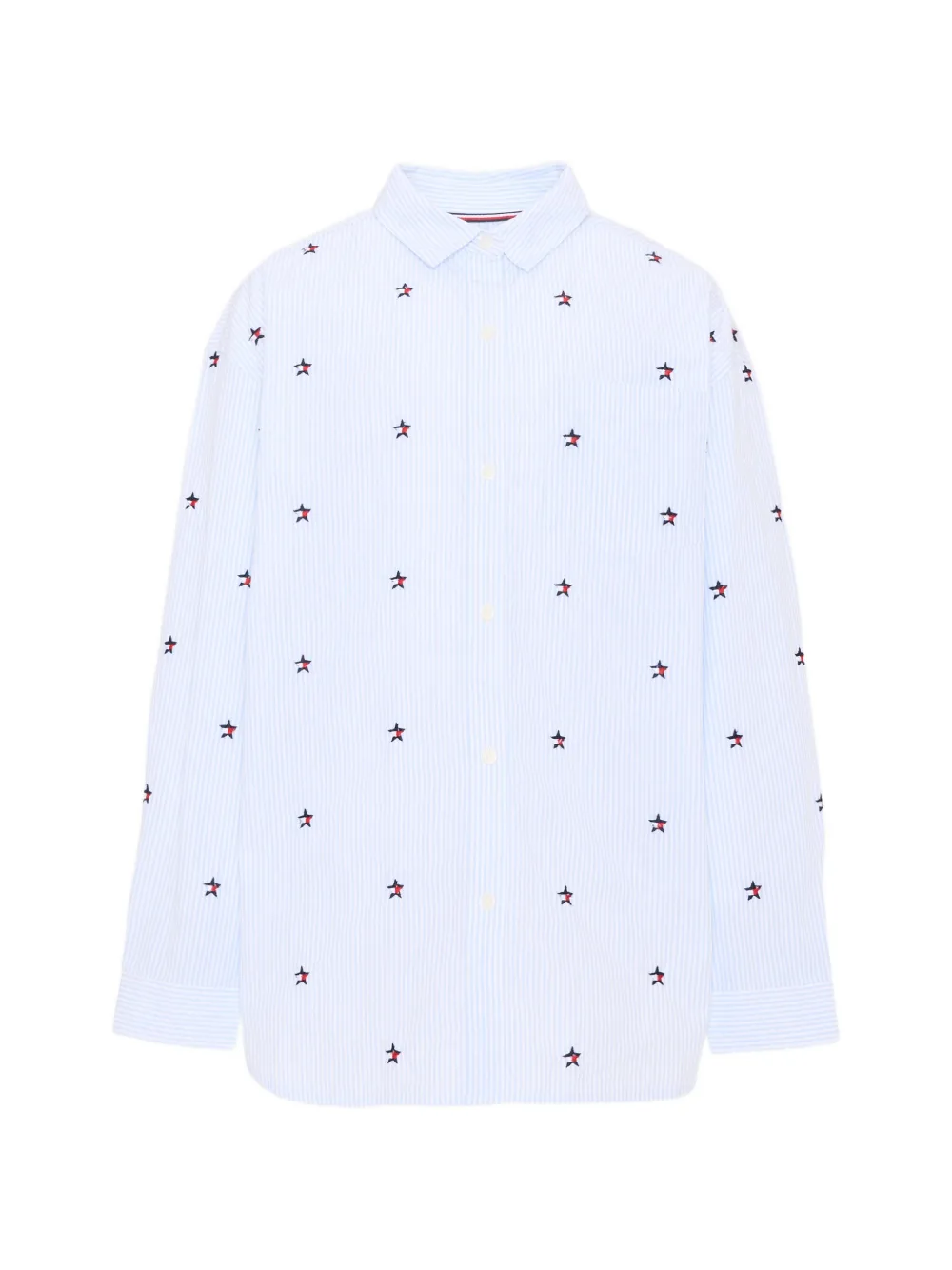 Tommy Hilfiger Junior star-embroidered striped shirt - Weiß