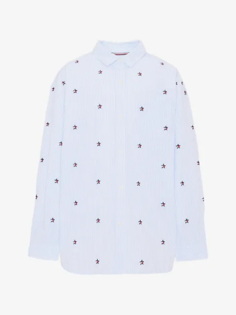 Tommy Hilfiger Junior star-embroidered striped shirt
