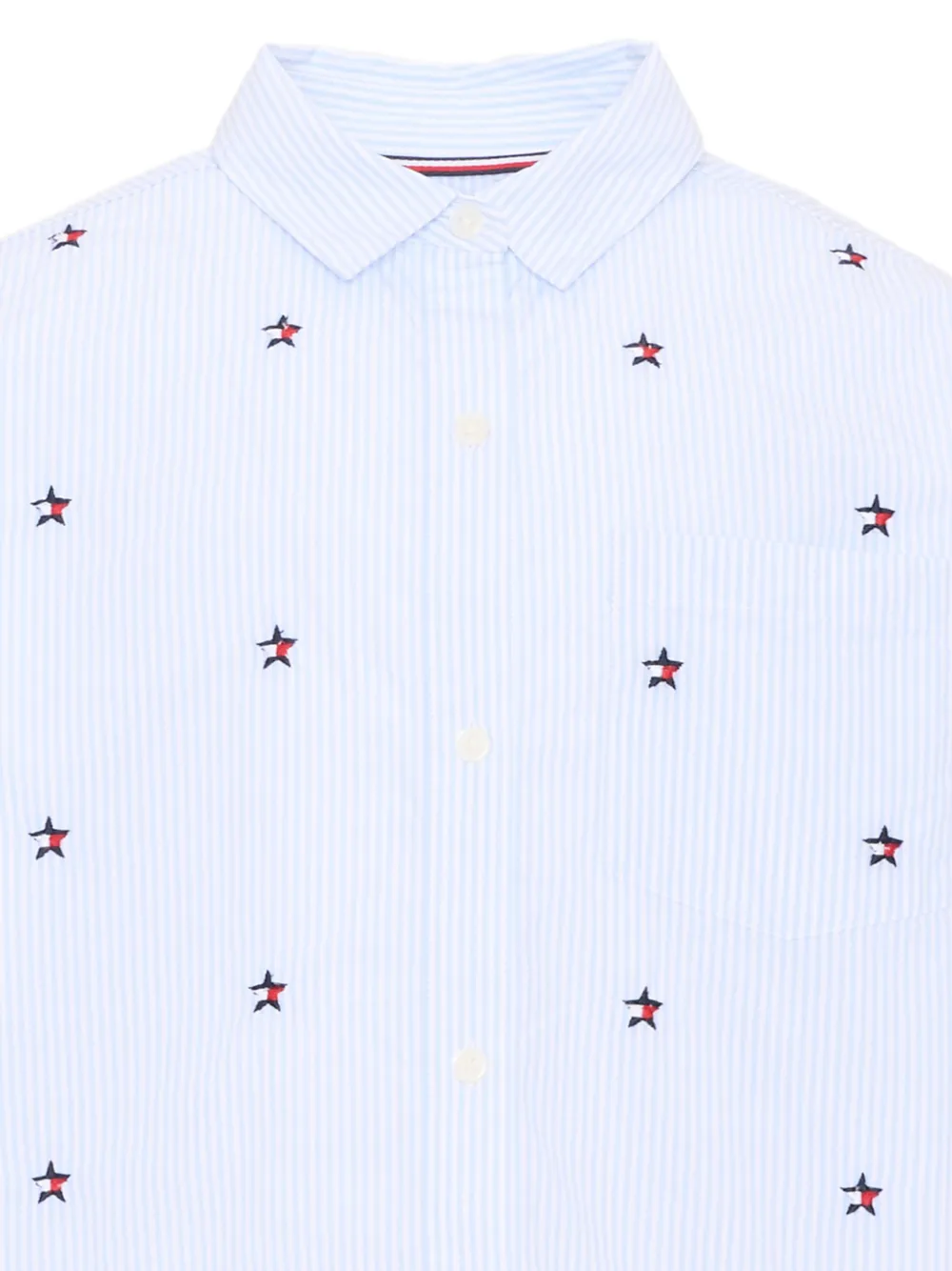 Tommy Hilfiger Junior Gestreept overhemd met geborduurde ster Wit