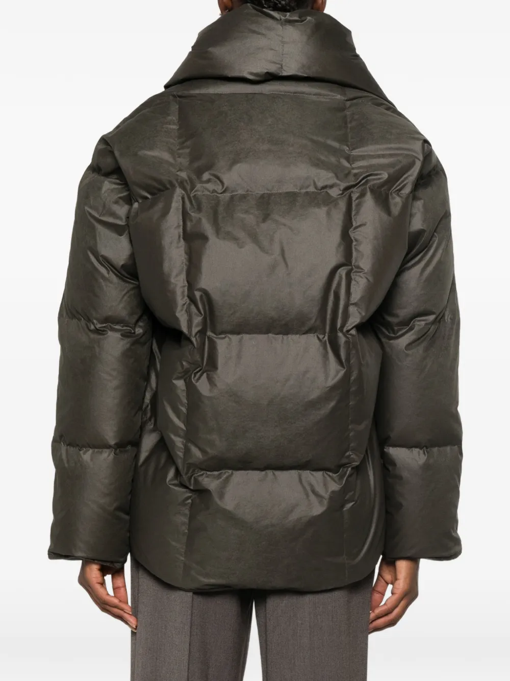System quilted hooded puffer jacket Groen