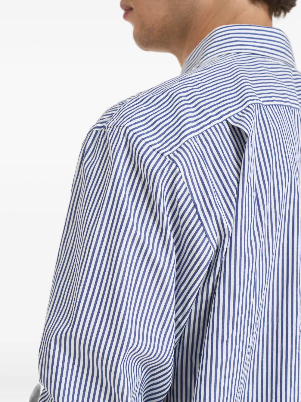 Comme Des Garçons Play Gestreept overhemd met hart-patch Blauw