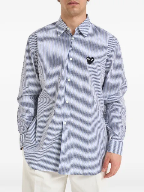 Comme Des Garçons Play striped heart-patch shirt