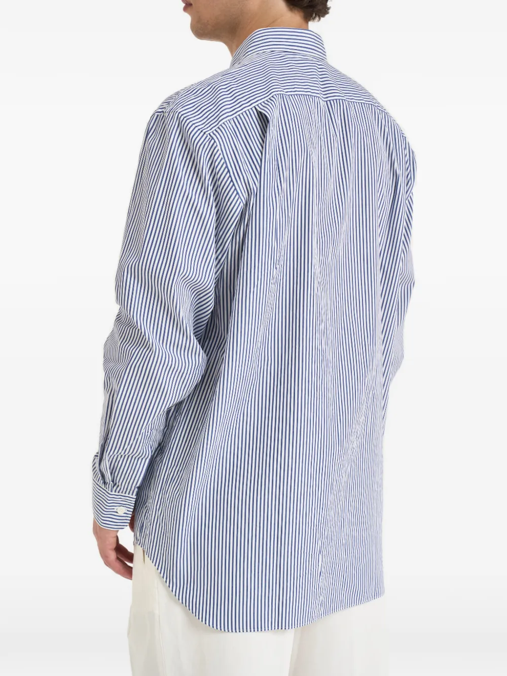 Comme Des Garçons Play Gestreept overhemd met hart-patch Blauw