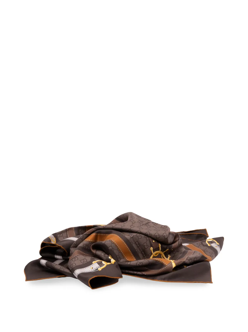 Gucci GG zijden sjaal Bruin