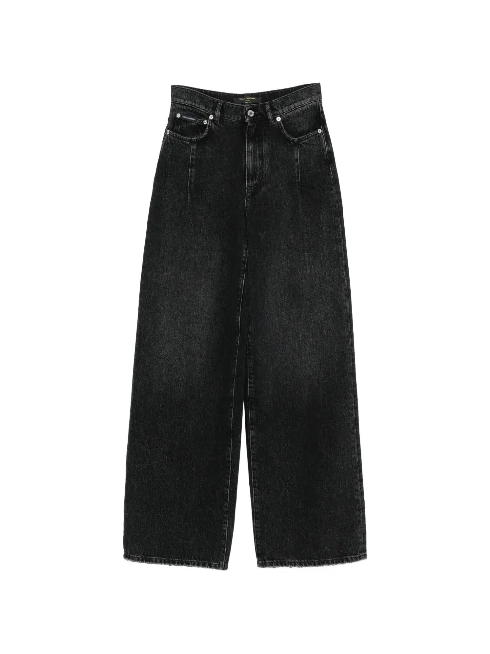 Dolce & Gabbana logo-plaque wide-leg jeans - Nero