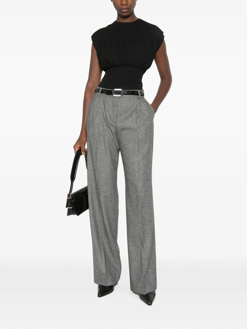 Dolce & Gabbana Geruite plooibroek Grijs