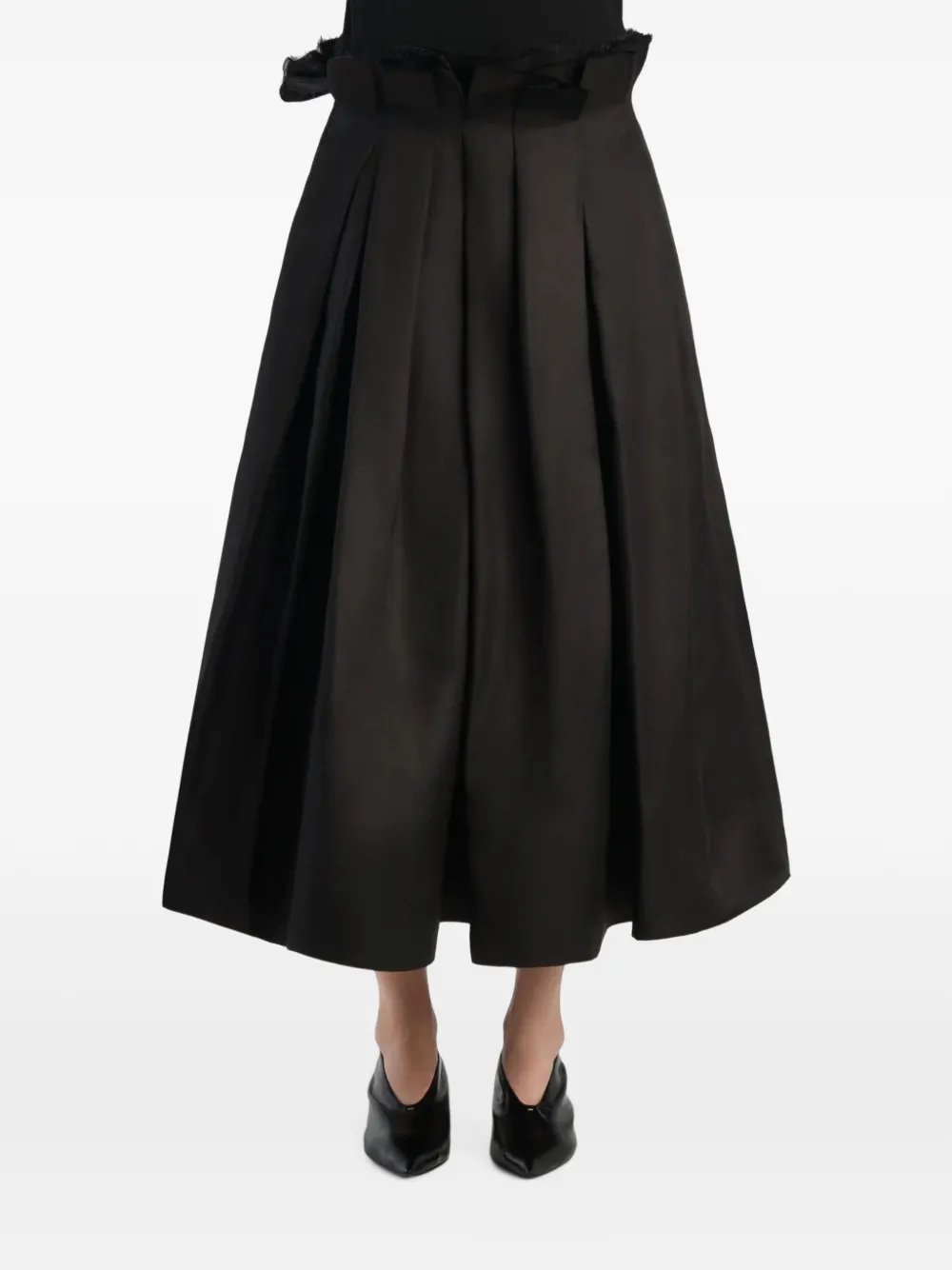 KHAITE Astrid Midi Skirt in Black, view 2