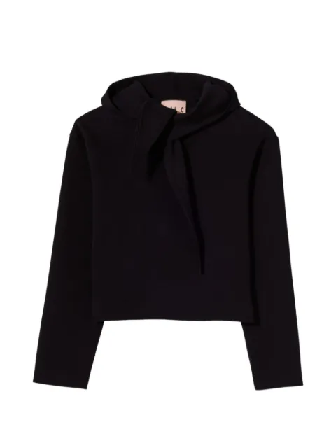 Plan C scarf-collar cropped hoodie