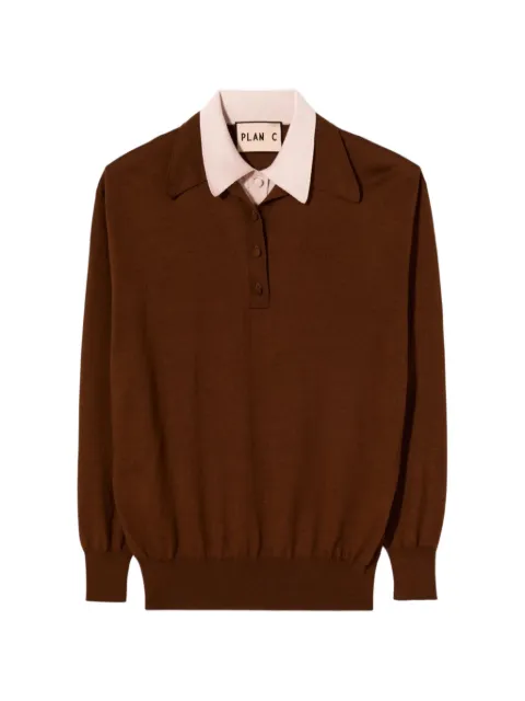 Plan C layered-collar sweater