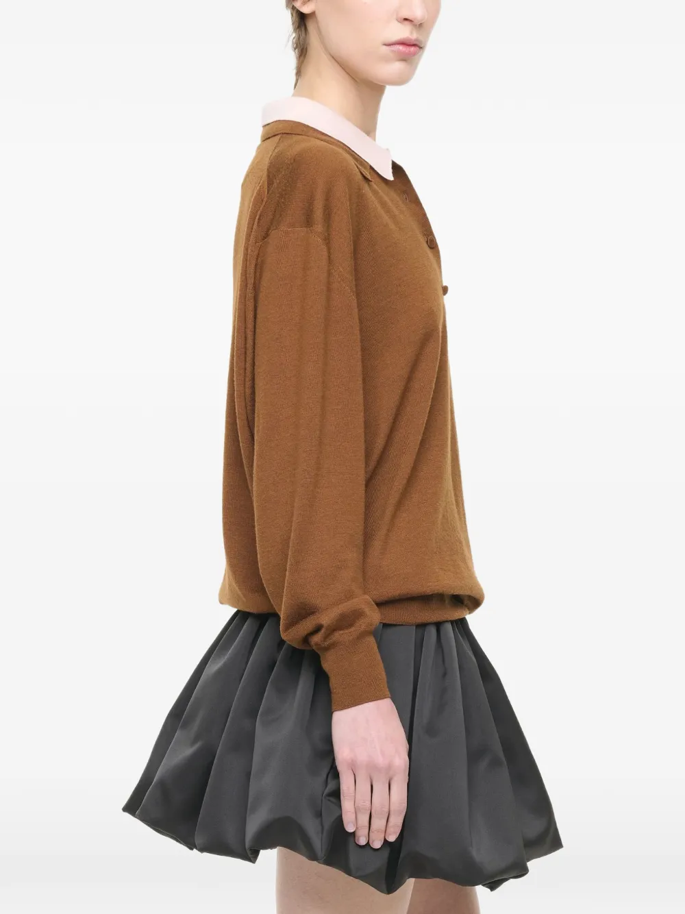 Plan C layered-collar sweater Bruin