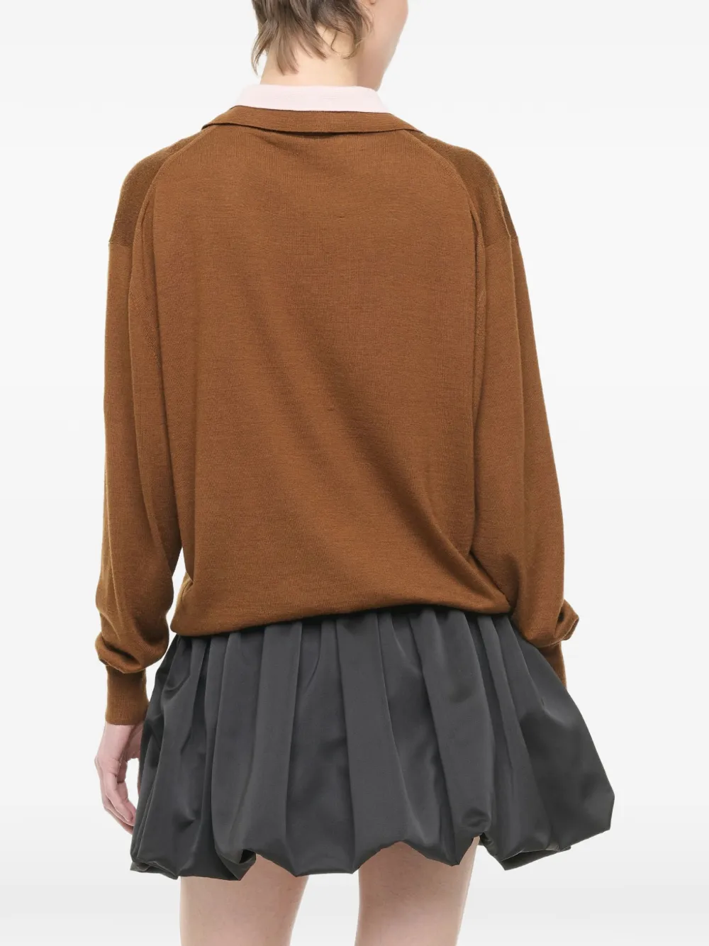 Plan C layered-collar sweater Bruin