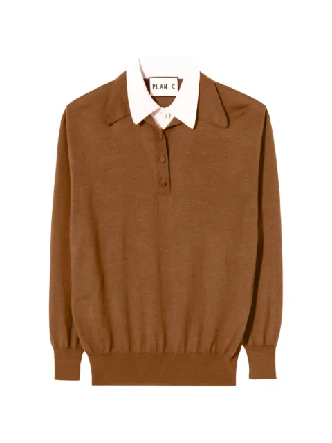 Plan C layered-collar sweater