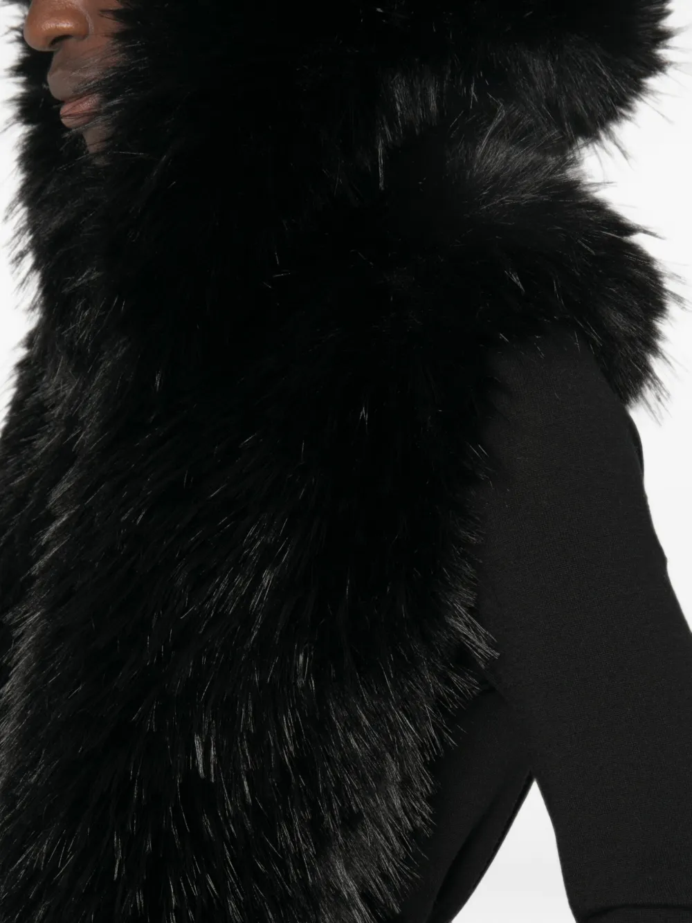 Moncler Bodywarmer van imitatiebont Zwart