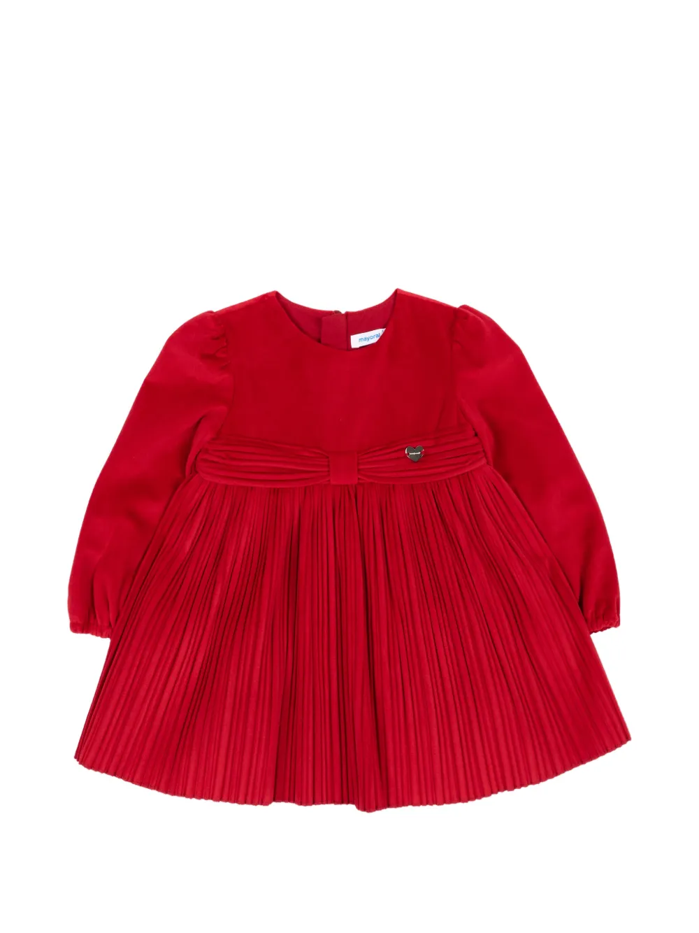 Mayoral pleated long-sleeve dress - Rosso
