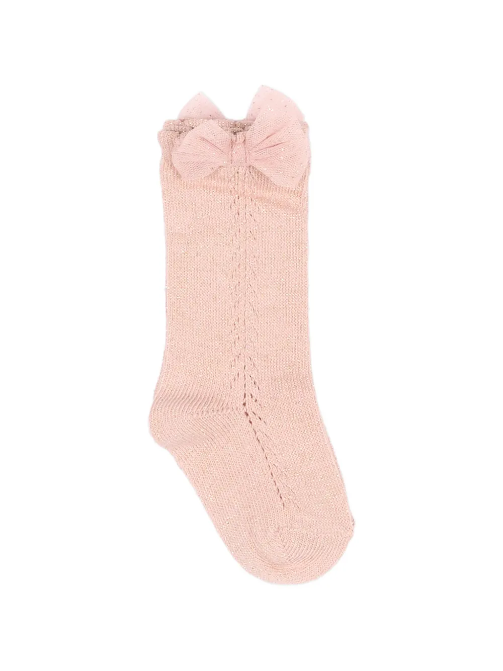 Mayoral Pointelle gebreide sokken met strikdetail Roze