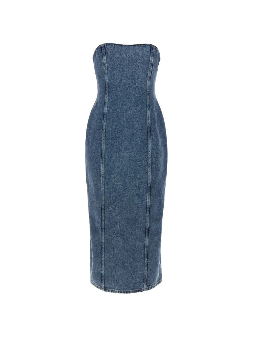 Magda Butrym strapless panelled denim midi dress - Blau
