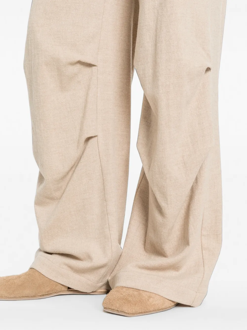 LE SULLY STUDIO Plooibroek met trekkoordsluiting Beige