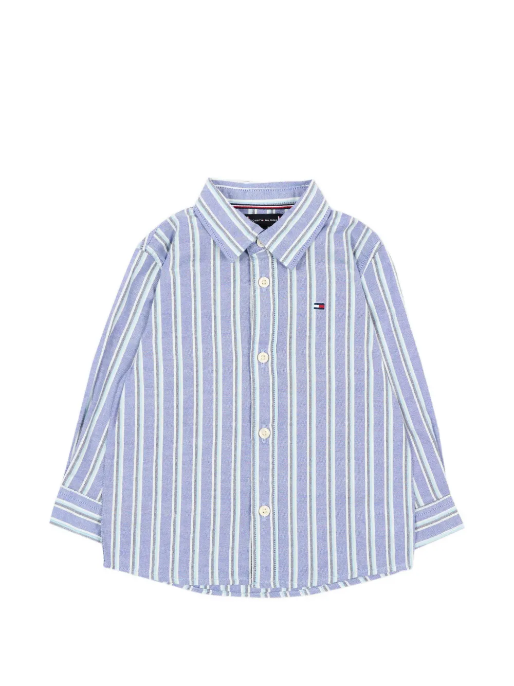 Tommy Hilfiger Junior Flex striped long-sleeve shirt - Blau