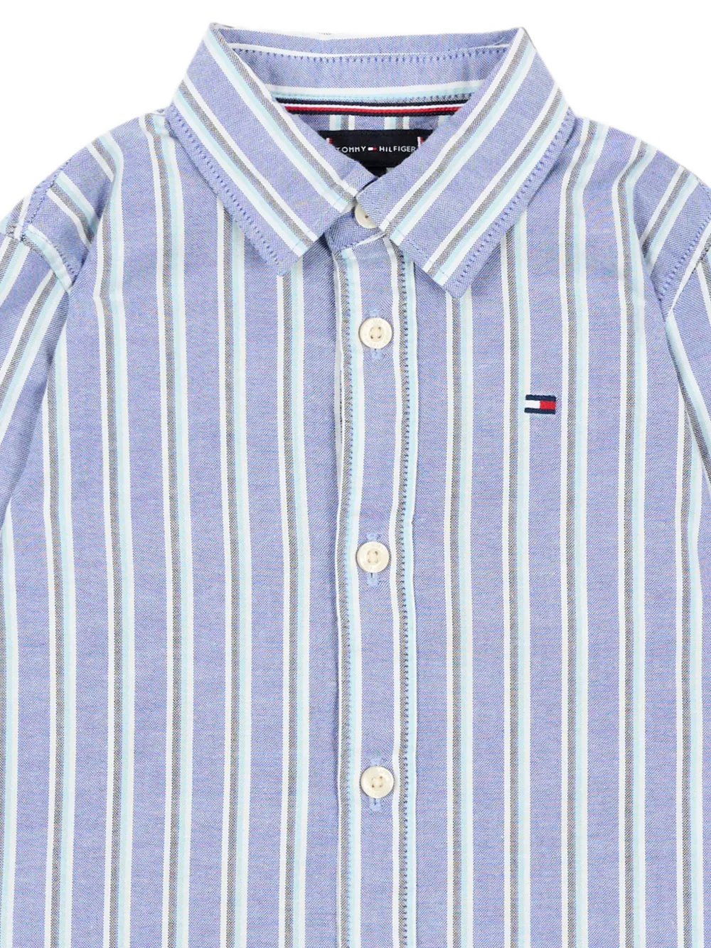 Tommy Hilfiger Junior Flex gestreept overhemd met lange mouwen Blauw