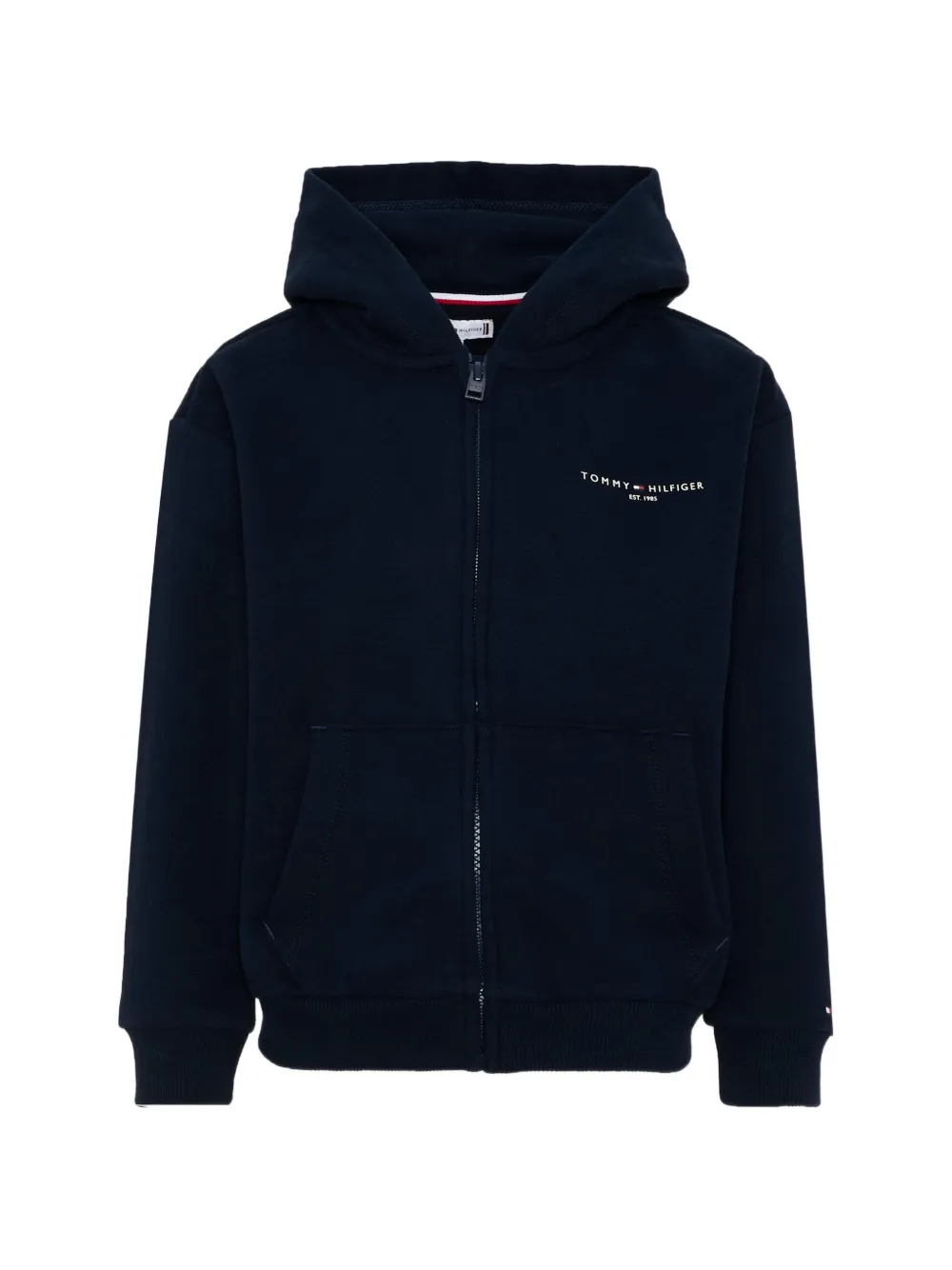 Tommy Hilfiger Junior logo-print zip-up hoodie - Blu