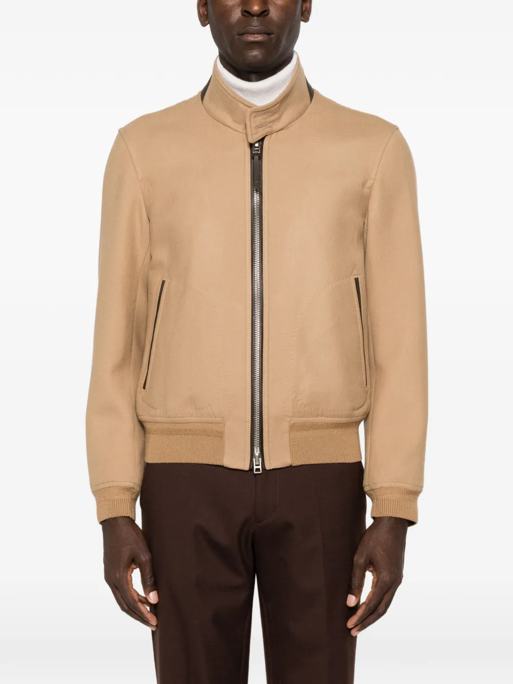 TOM FORD Bomberjack met rits Beige