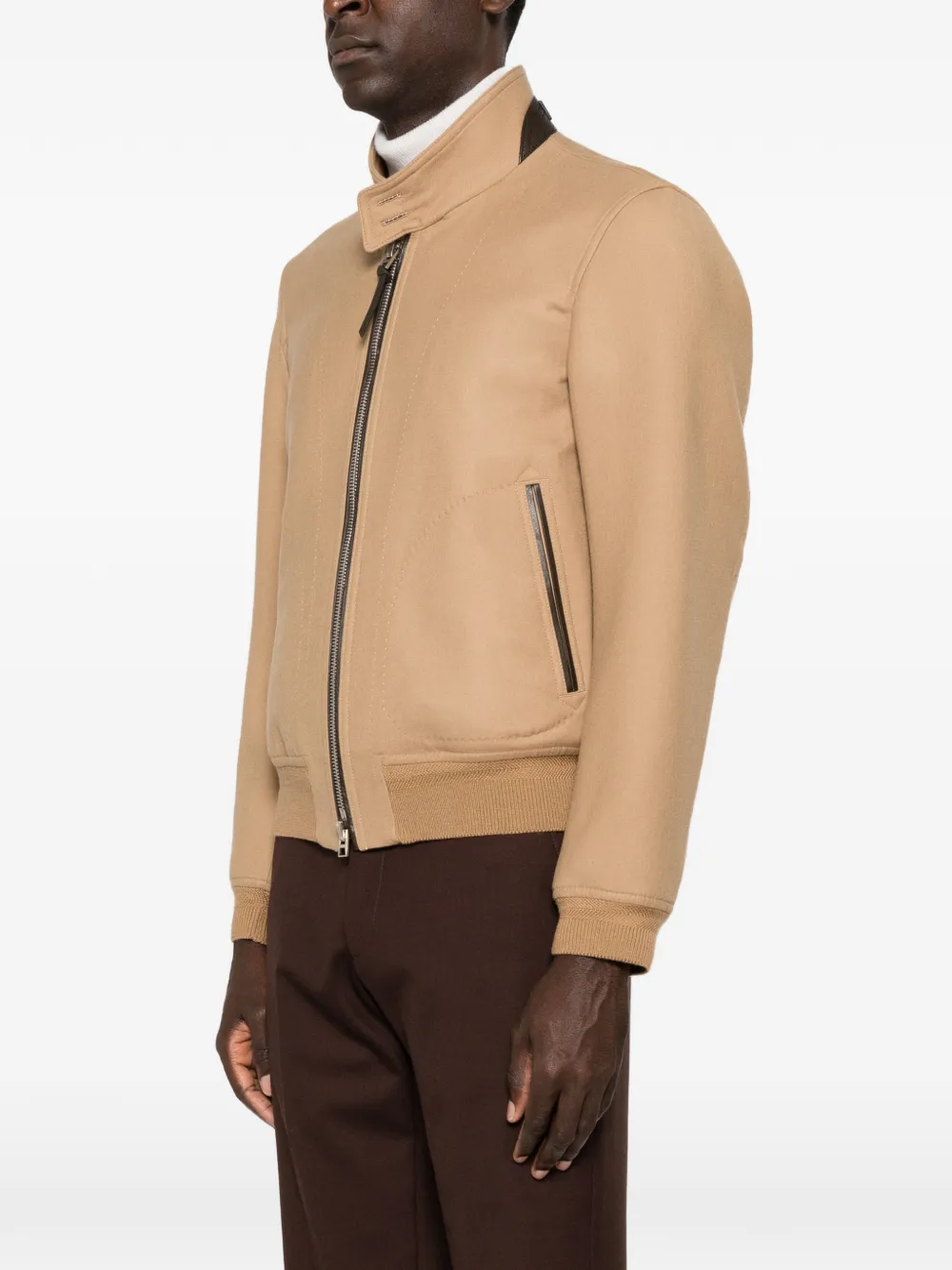 TOM FORD Bomberjack met rits Beige
