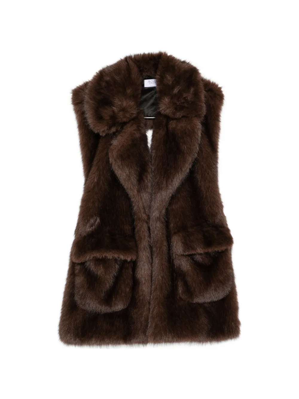 LE SULLY STUDIO faux-fur-panelled longline jacket - Braun