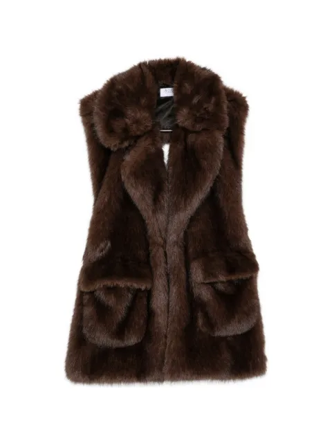 LE SULLY STUDIO faux-fur-panelled longline jacket