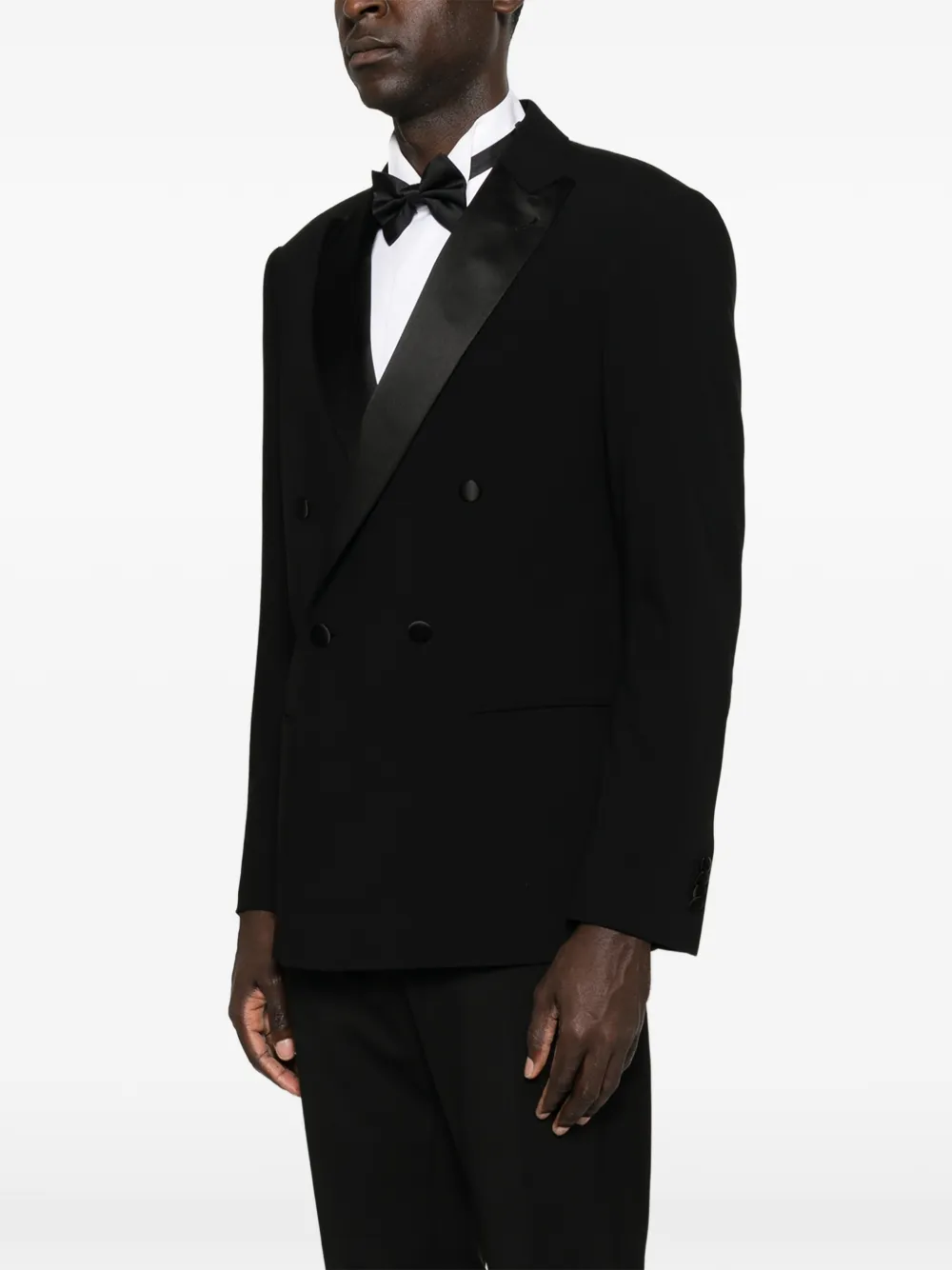 Giorgio Armani Blazer met dubbele rij knopen Zwart