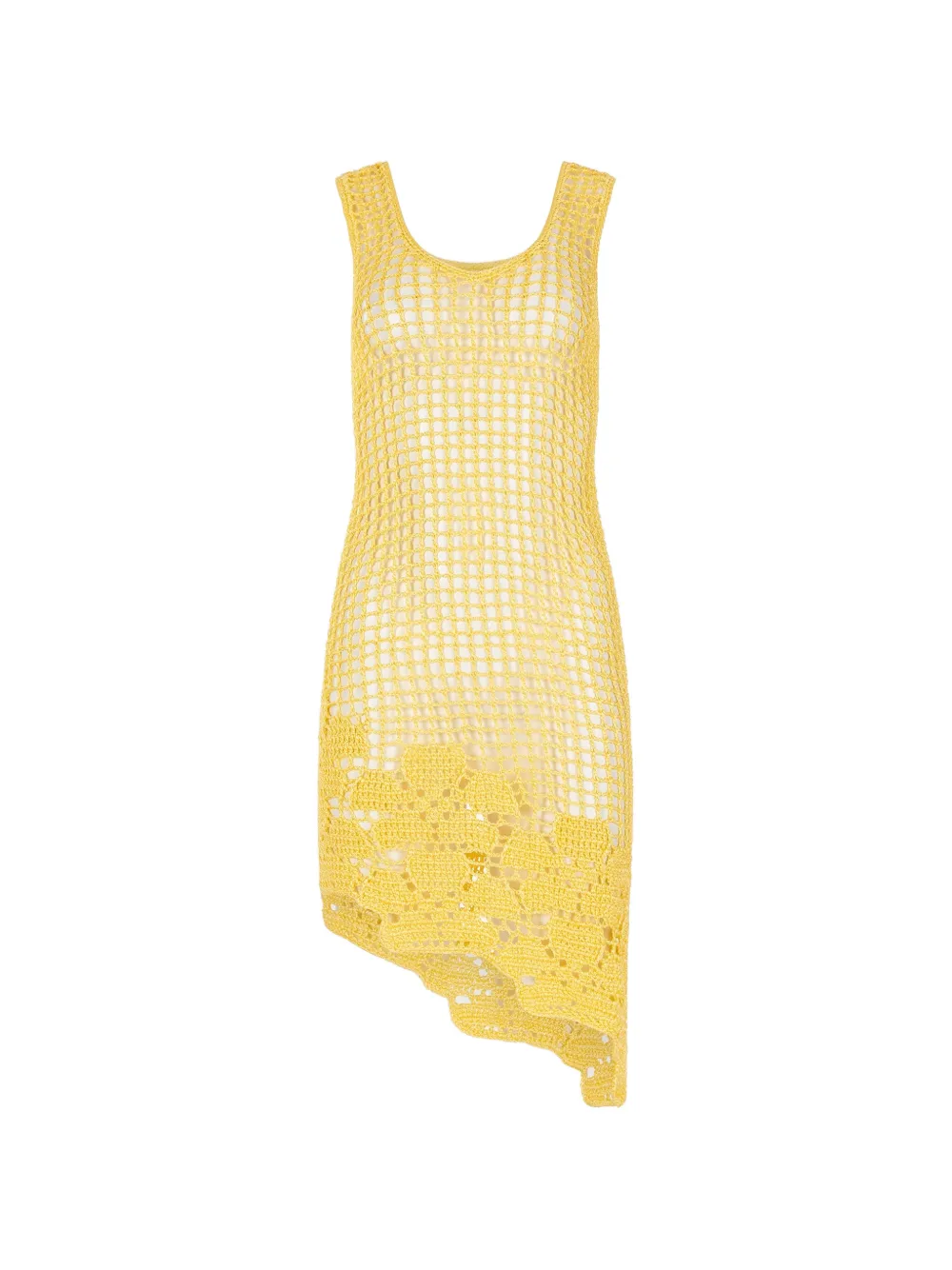 PARAMIDONNA Leila asymmetric crochet midi dress - Gelb