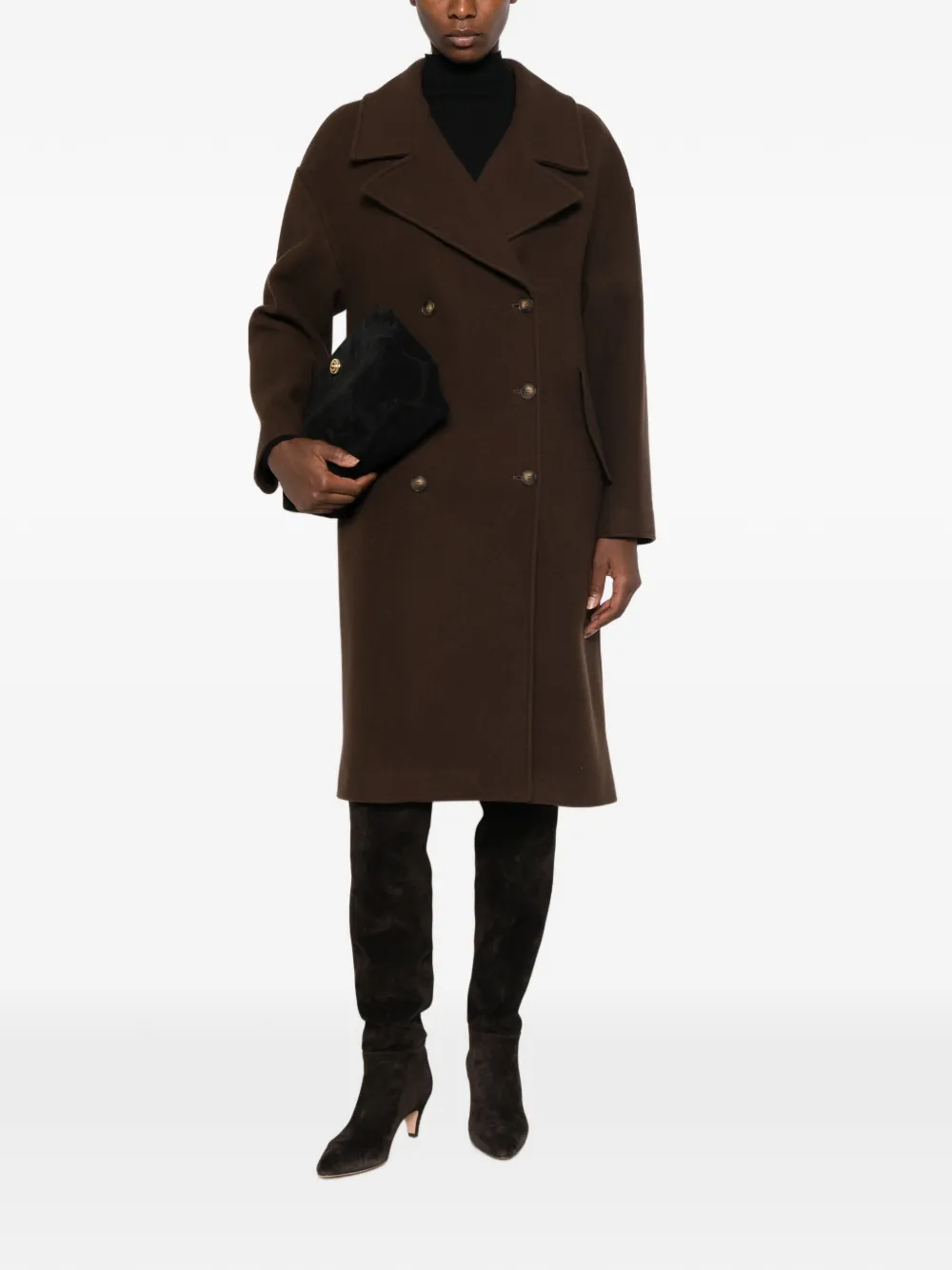 LE SULLY STUDIO Jas met dubbele rij knopen Bruin