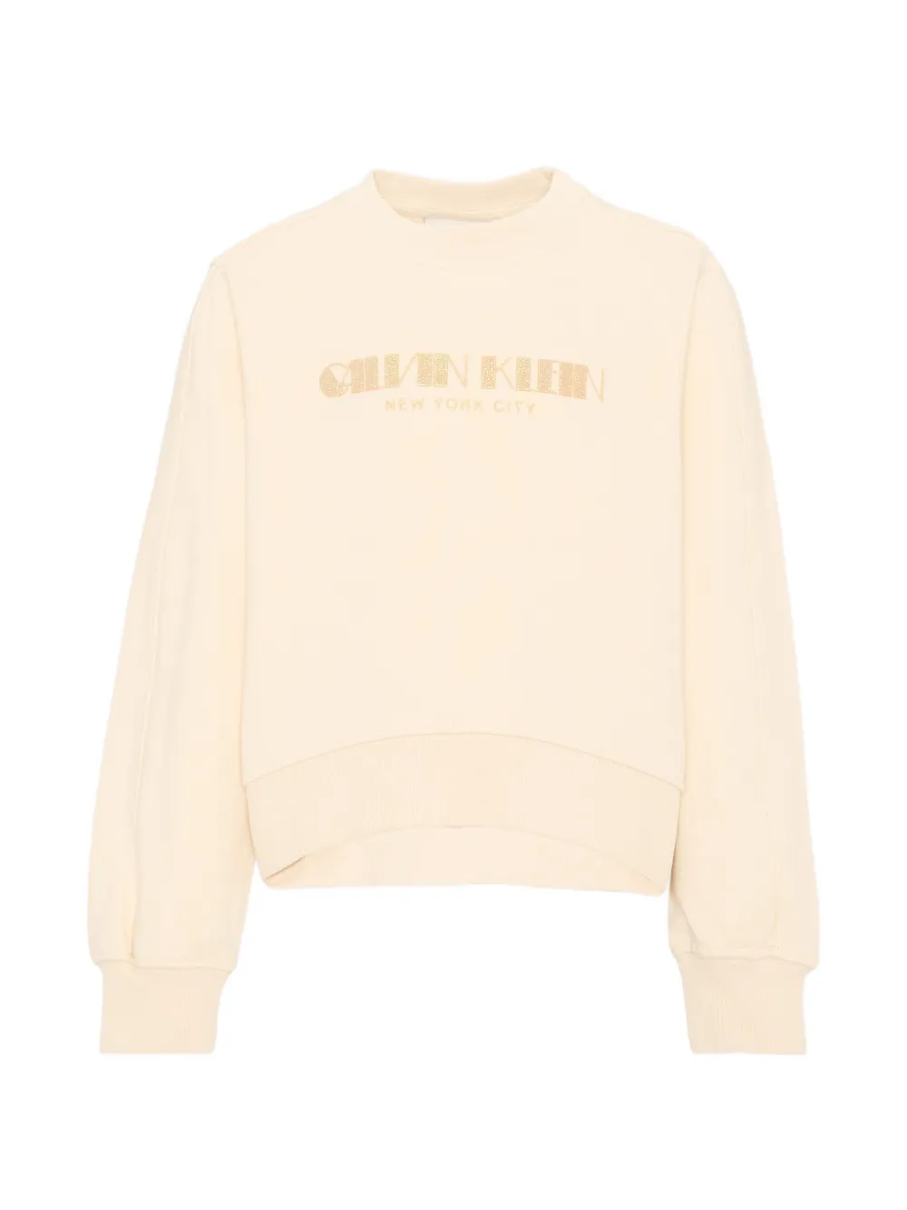 Calvin Klein Kids glitter-logo sweatshirt - Toni neutri