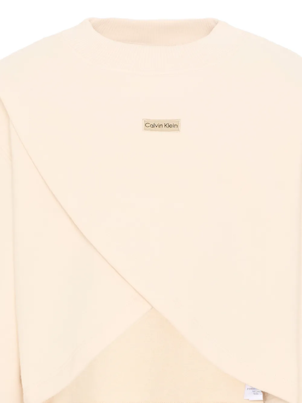 Calvin Klein Kids Sweater met logopatch en gekruiste bandjes Beige