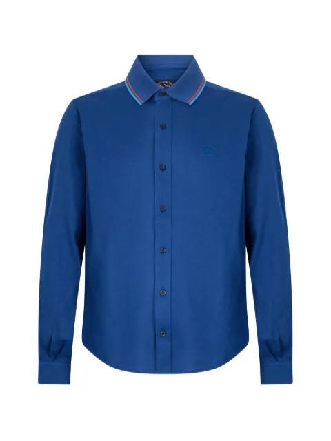 Paul & Shark logo-embroidered long-sleeve polo shirt