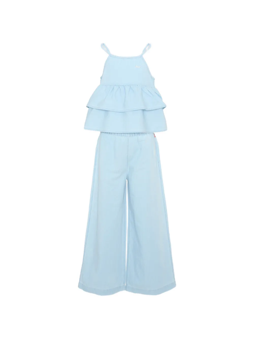 Levi's Kids denim tiered tank top and wide-leg trousers set - Blau