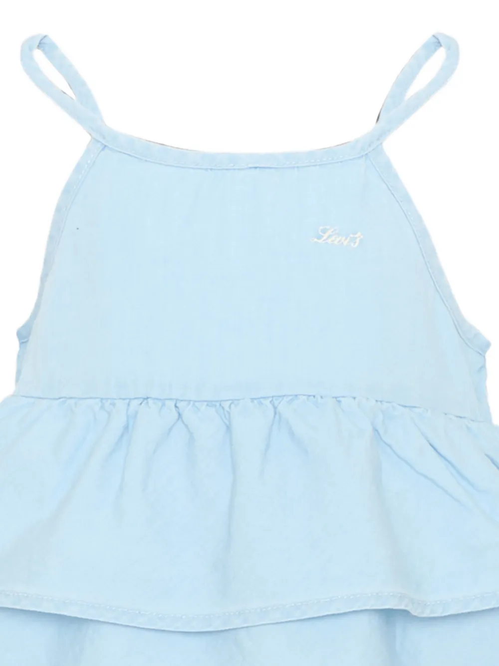 Levi's Kids Gelaagde denim tanktop en broek met wijde pijpen Blauw