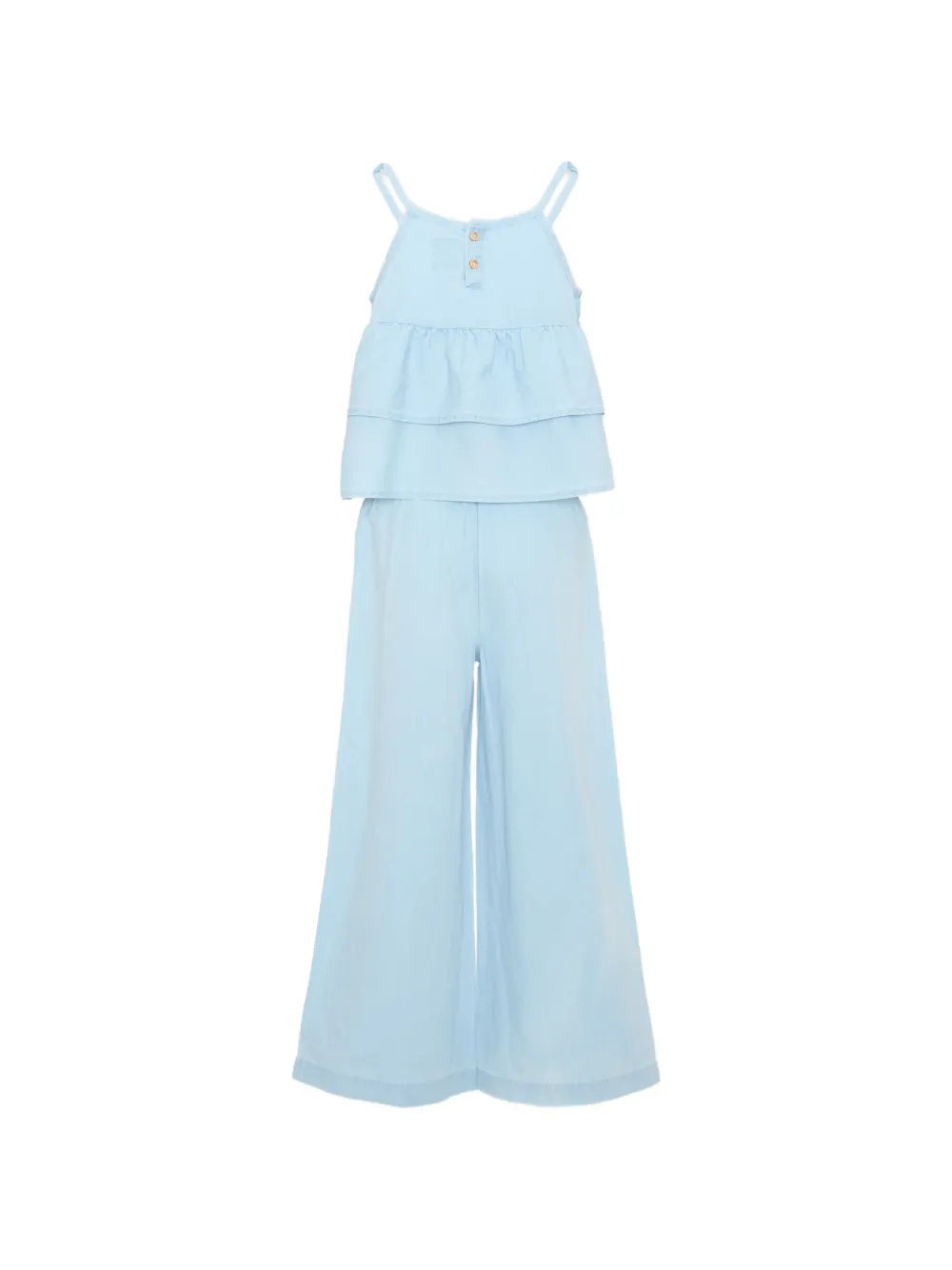 Levi's Kids Gelaagde denim tanktop en broek met wijde pijpen Blauw